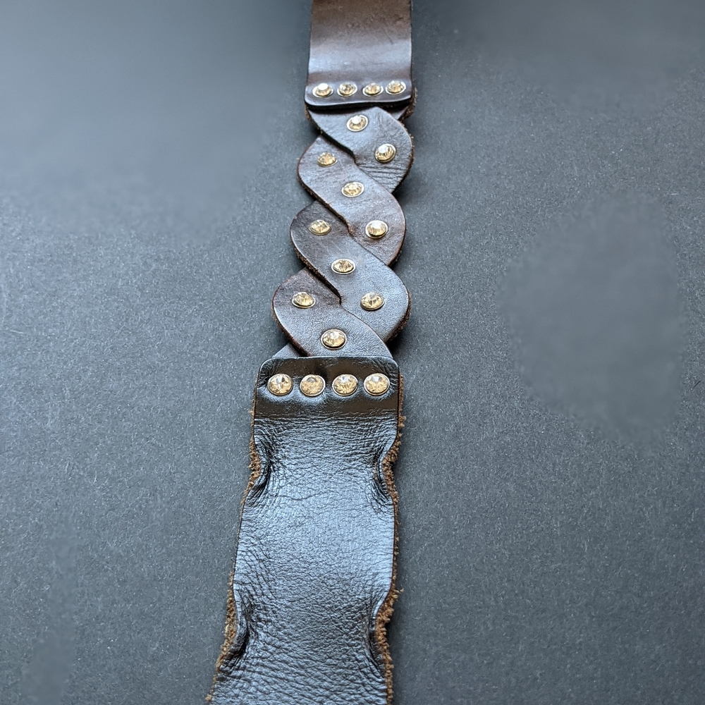 Women's Studded Leather Belt - L - Picture 3 of 7